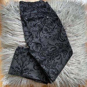 Rachel Roy Velvet Printed Skinny Jeans